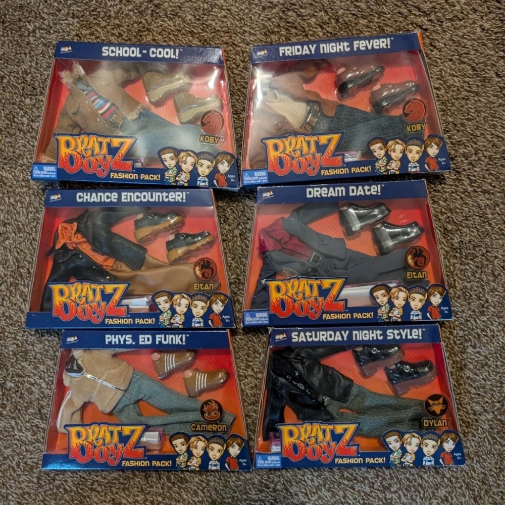 Bratz Boyz Fashion Packs Lot of 6 Y2K early 2000’s